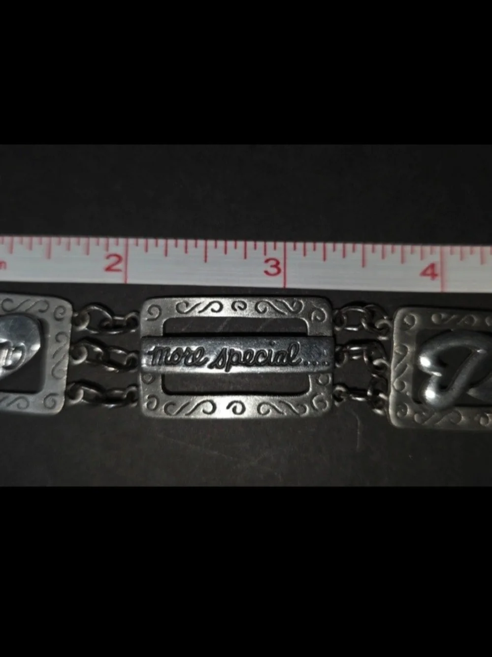 Source Unknown Silver Tone Sentiment Panel Bracelet